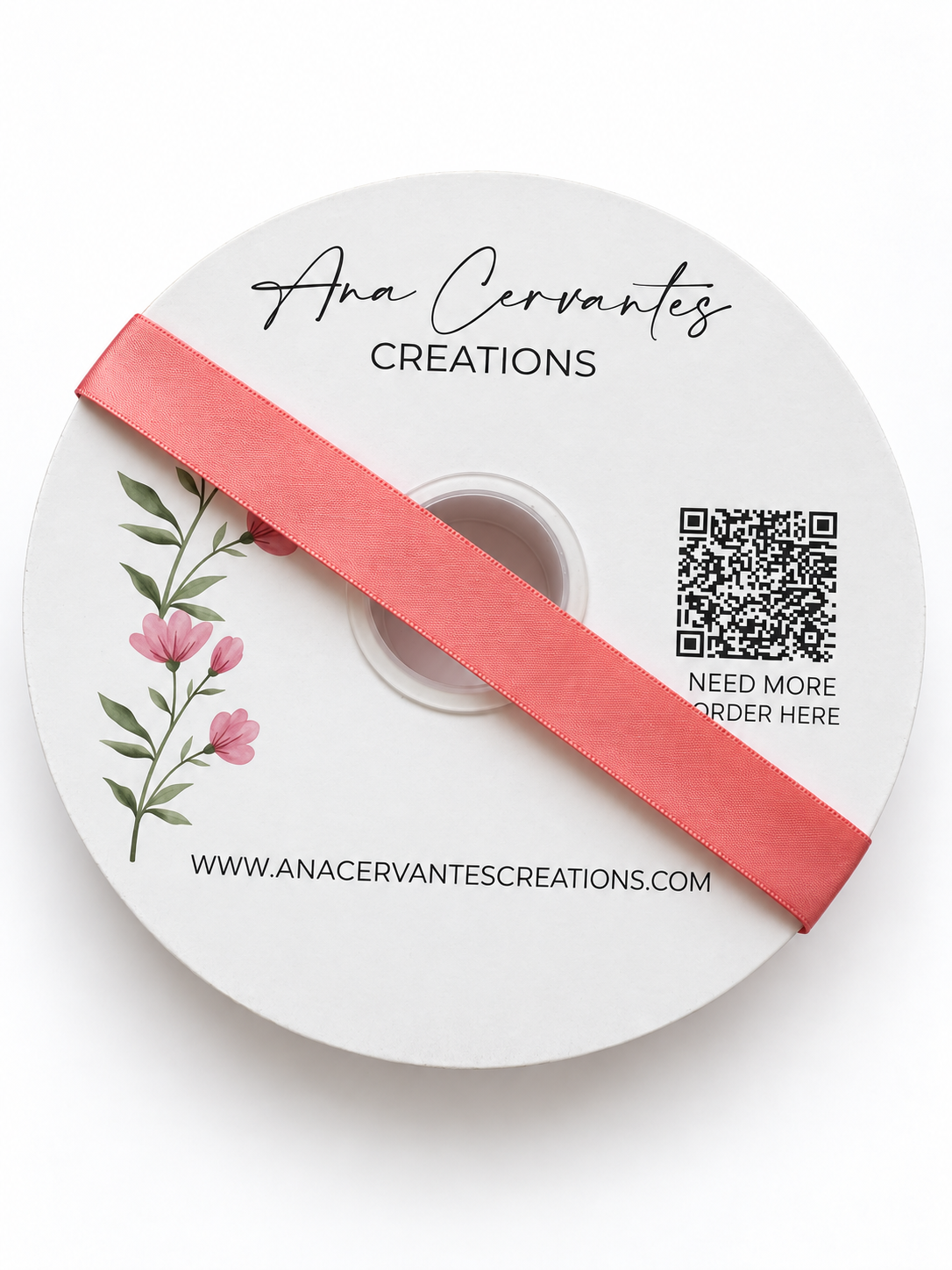 7/8” Double-Faced Satin Ribbon - 100 yards (Lt.Coral)