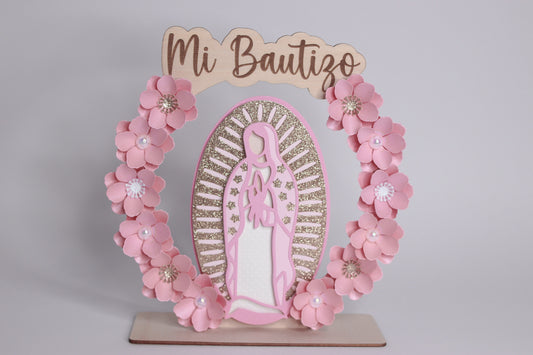 Recuerdos/Centros de Mesa Para Bautizo (Pink Virgen)