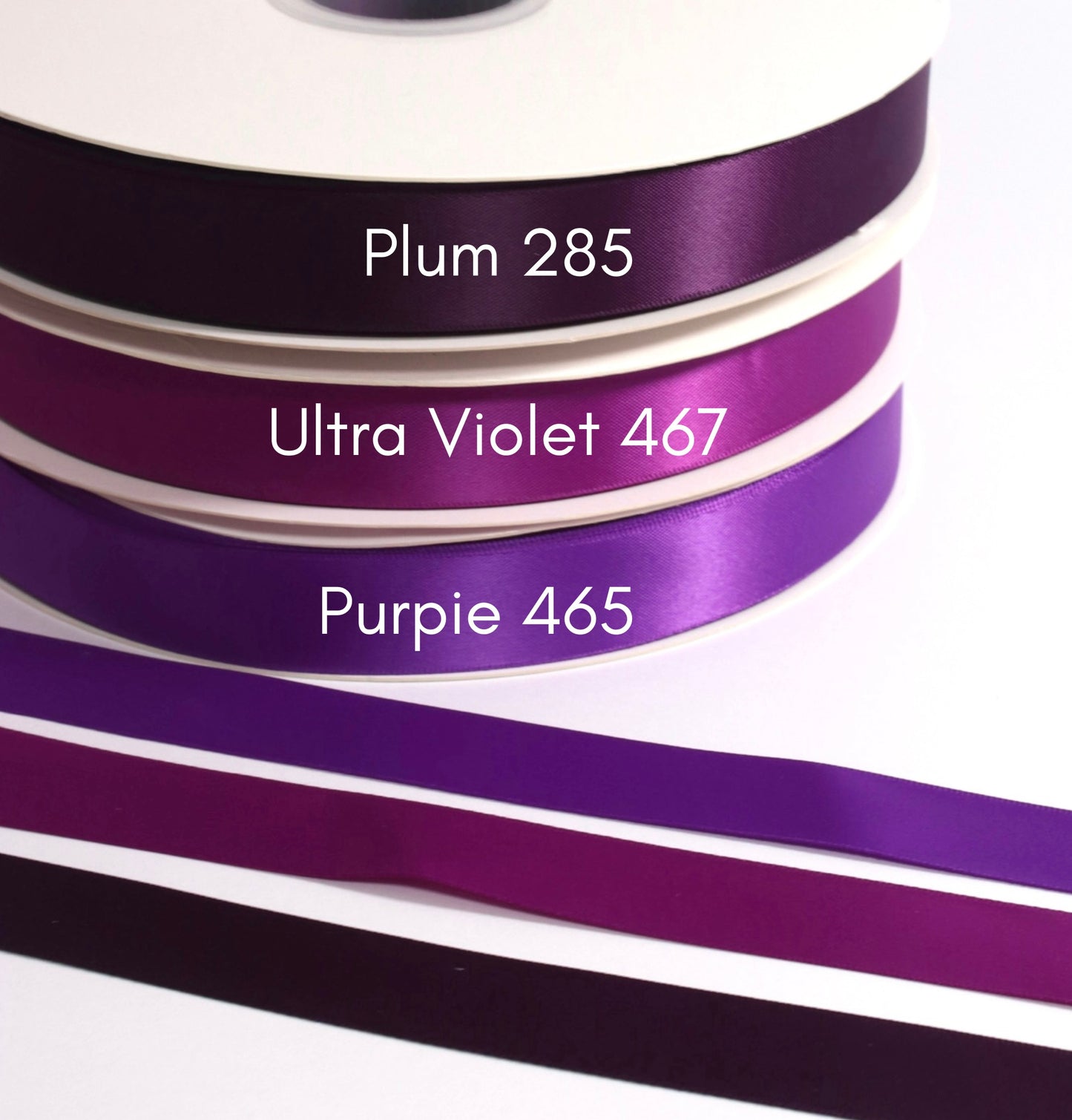 7/8” Double-Faced Satin Ribbon - 100 yards (Purples)