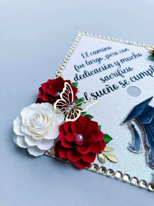 Red Roses Graduation Cap topper