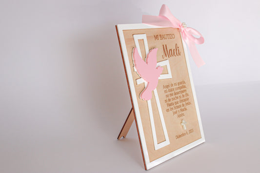 Little Wooden Baptism Frame – Guardian Angel Prayer