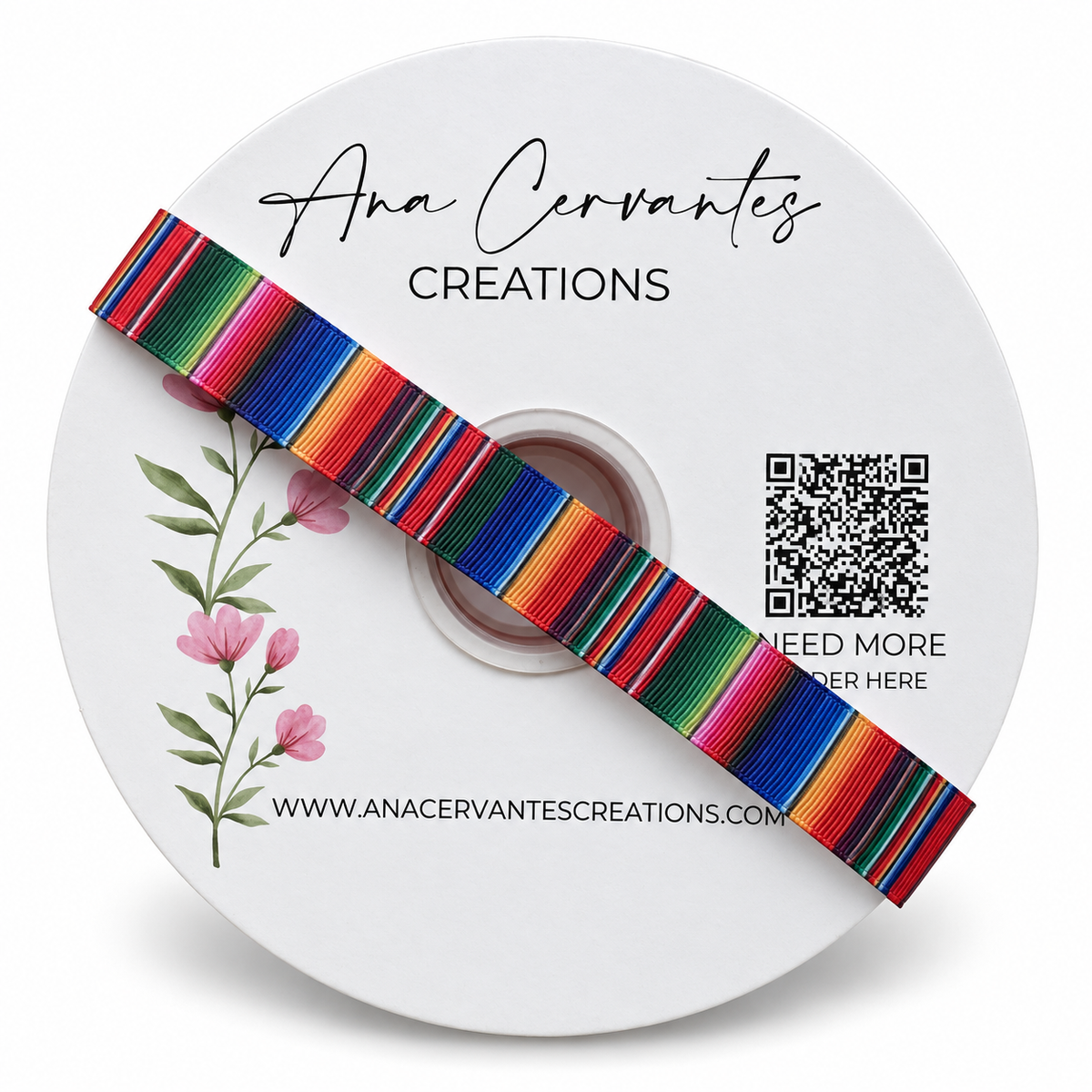 7/8” Single-Faced Grossgrain Ribbon - (100) yards per Roll (Sarape)