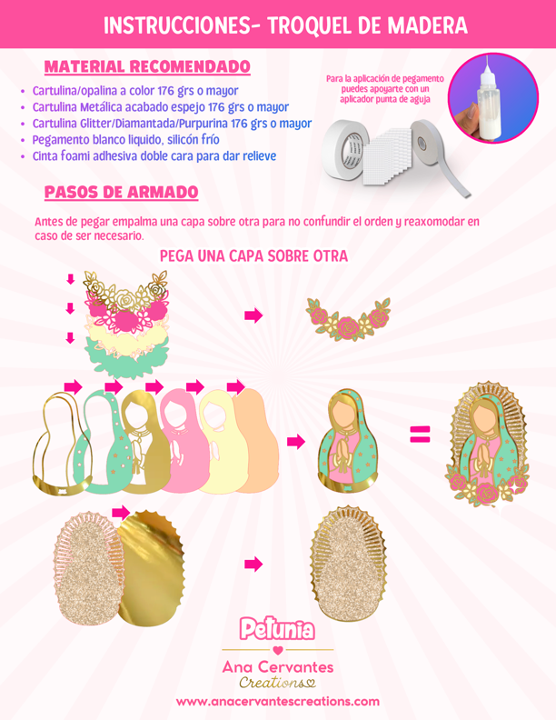 PREORDER (END OF JUNE) Wooden Die (MADERA) - Petunia x Ana Cervantes Creations™ - Virgen de Guadalupe