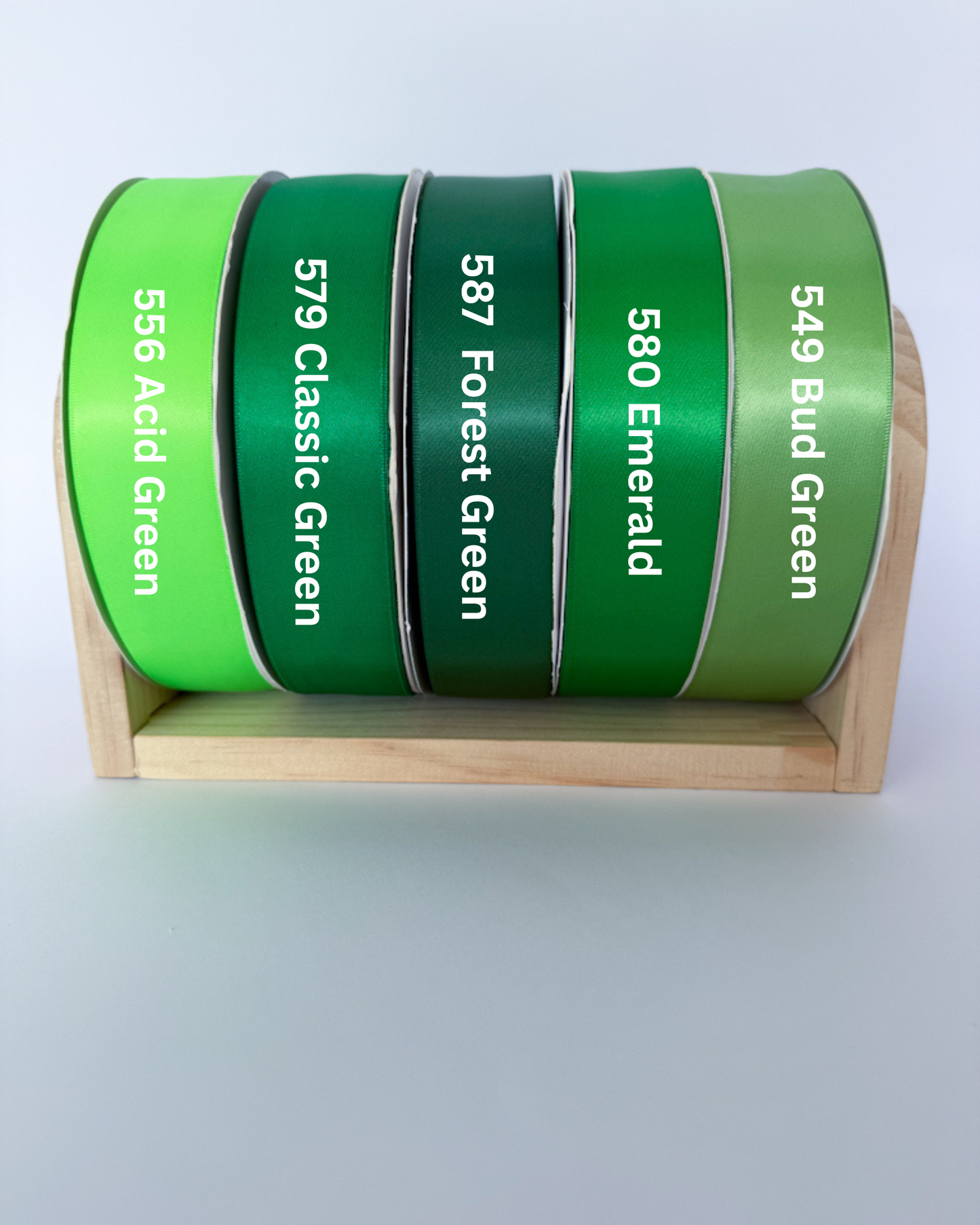 1.5” Satin Double-Faced Ribbon - 100 yards (Greens)