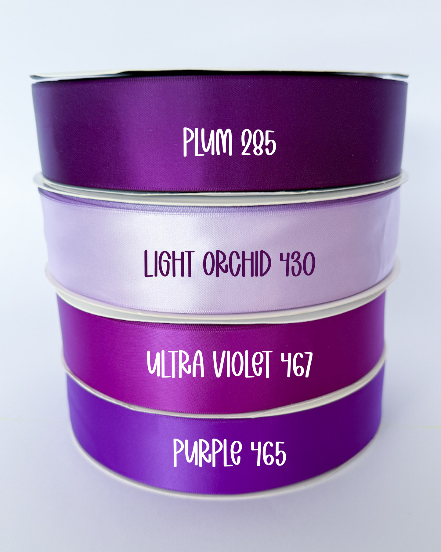 1.5” Satin Double-Faced Ribbon - 100 yards (Purples)