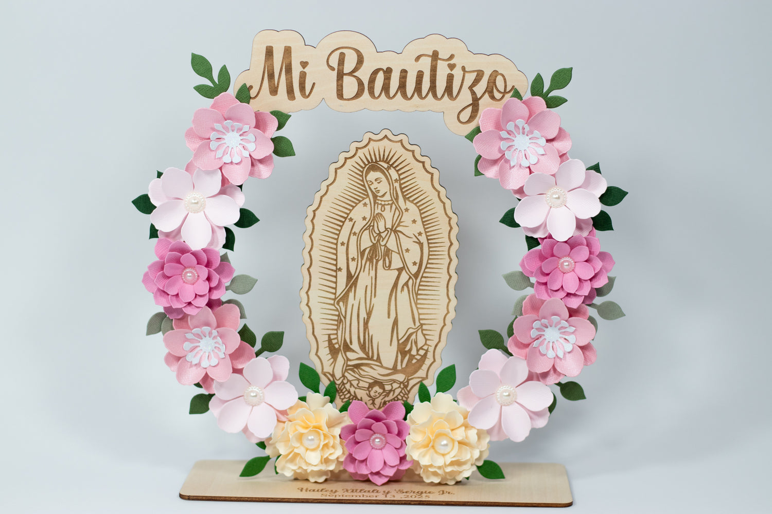 Centros de Mesa de Madera Virgen de Guadalupe y San Judas Tadeo