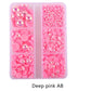 Half Round Flatback Plastic Bead (3-10mm) - Deep Pink AB