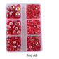 Half Round Flatback Plastic Bead (3-10mm) - Red AB