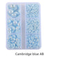 Half Round Flatback Plastic Bead (3-10mm) - Cambridge Blue AB