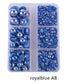 Half Round Flatback Plastic Bead (3-10mm) - Royal Blue AB
