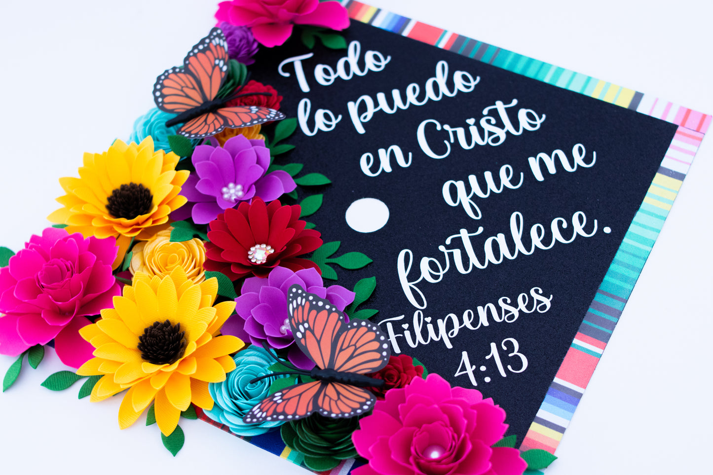 Mexico Lindo y Querido Bundle Graduation Cap Topper & Satin Ribbon Lei Bundle