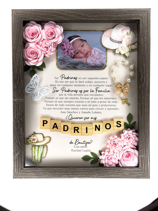 Baptism Proposal Shadowbox - Cowgirl