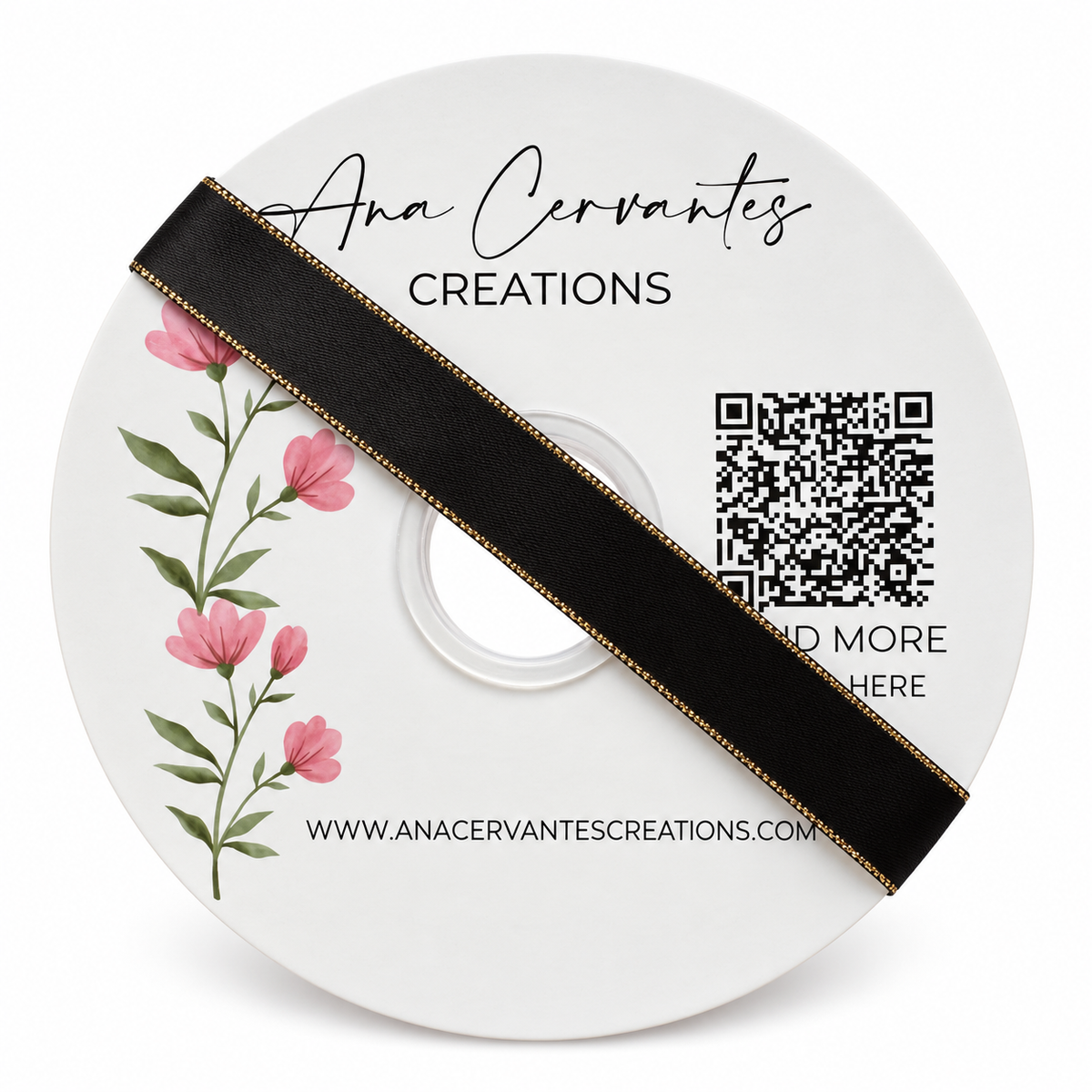 LIMITED: 7/8” Double-Faced Satin Ribbon - 100 yards (Black with Gold Border)