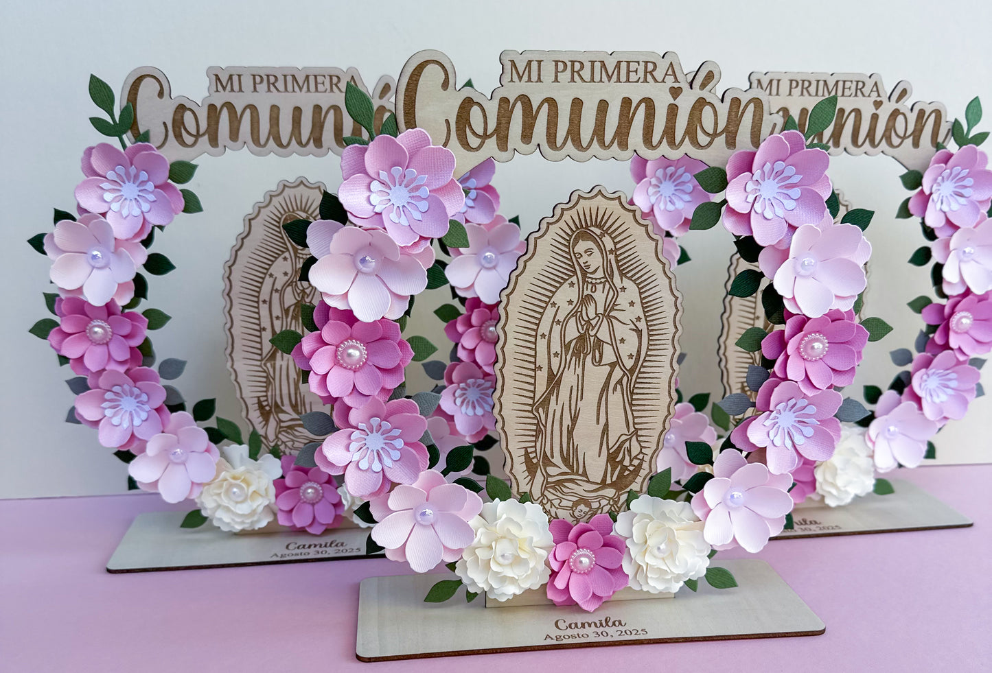 Recuerdos/Centros de Mesa para Primera Comunión Virgen de Guadalupe