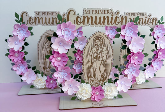 Recuerdos/Centros de Mesa para Primera Comunión Virgen de Guadalupe