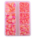 Half Round Flatback Plastic Bead (3-10mm) - Mixed Pink/Orange