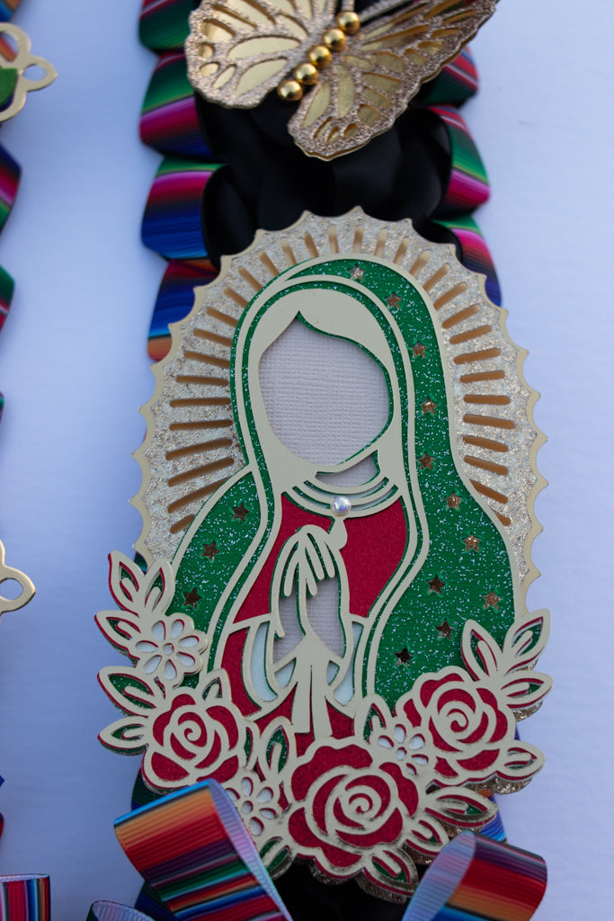 Mexico Lindo y Querido Graduation Lei - Virgen de Guadalupe