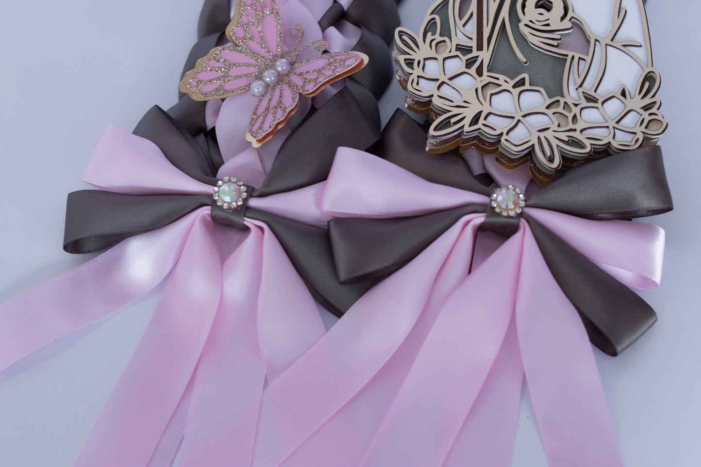 Pink & Sage Satin Ribbon Lei – San Judas Tadeo Edition | Class of 2026