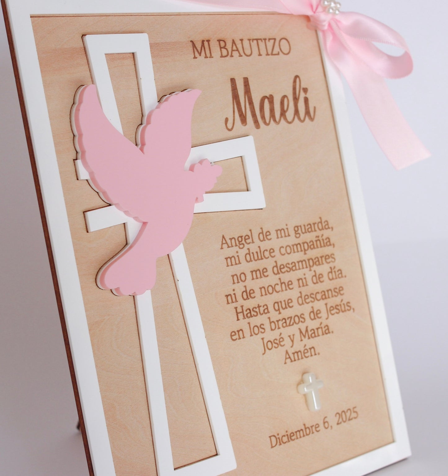 Little Wooden Baptism Frame – Guardian Angel Prayer