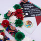 Mexican Heritage Graduation Cap Topper & Satin Ribbon Lei Bundle