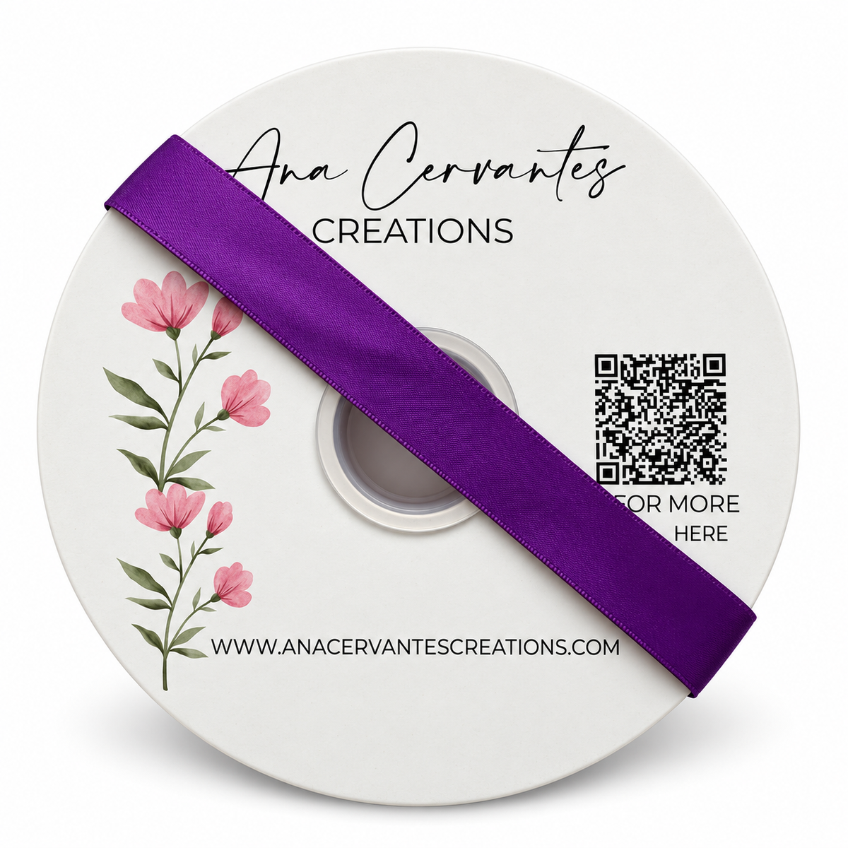 7/8” Double-Faced Satin Ribbon - 100 yards (Purple)