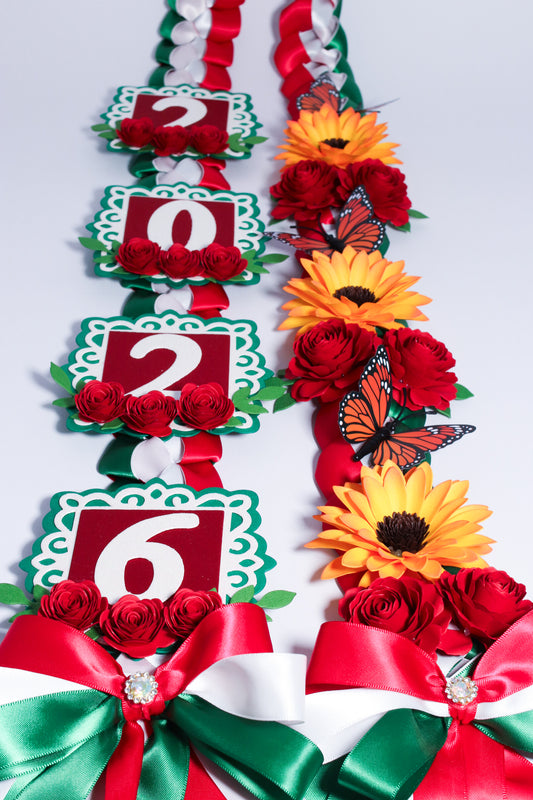 Mexican Flag Inspired Graduation Lei