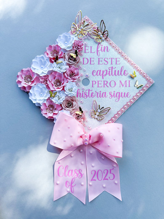Pretty in Pink Graduation Cap Topper