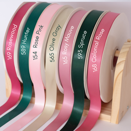 7/8” Double-Faced Satin Ribbon - 100 yards (Enchanted Garden)
