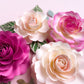 Liliana Rose - Cardstock Flowers with Leaves 12 Pack – 2.75"