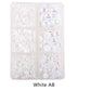 Half Round Flatback Plastic Bead (3-10mm) - White AB