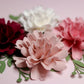 Valentina Flower II - Cardstock Flowers with Leaves 12 Pack – 2.75"