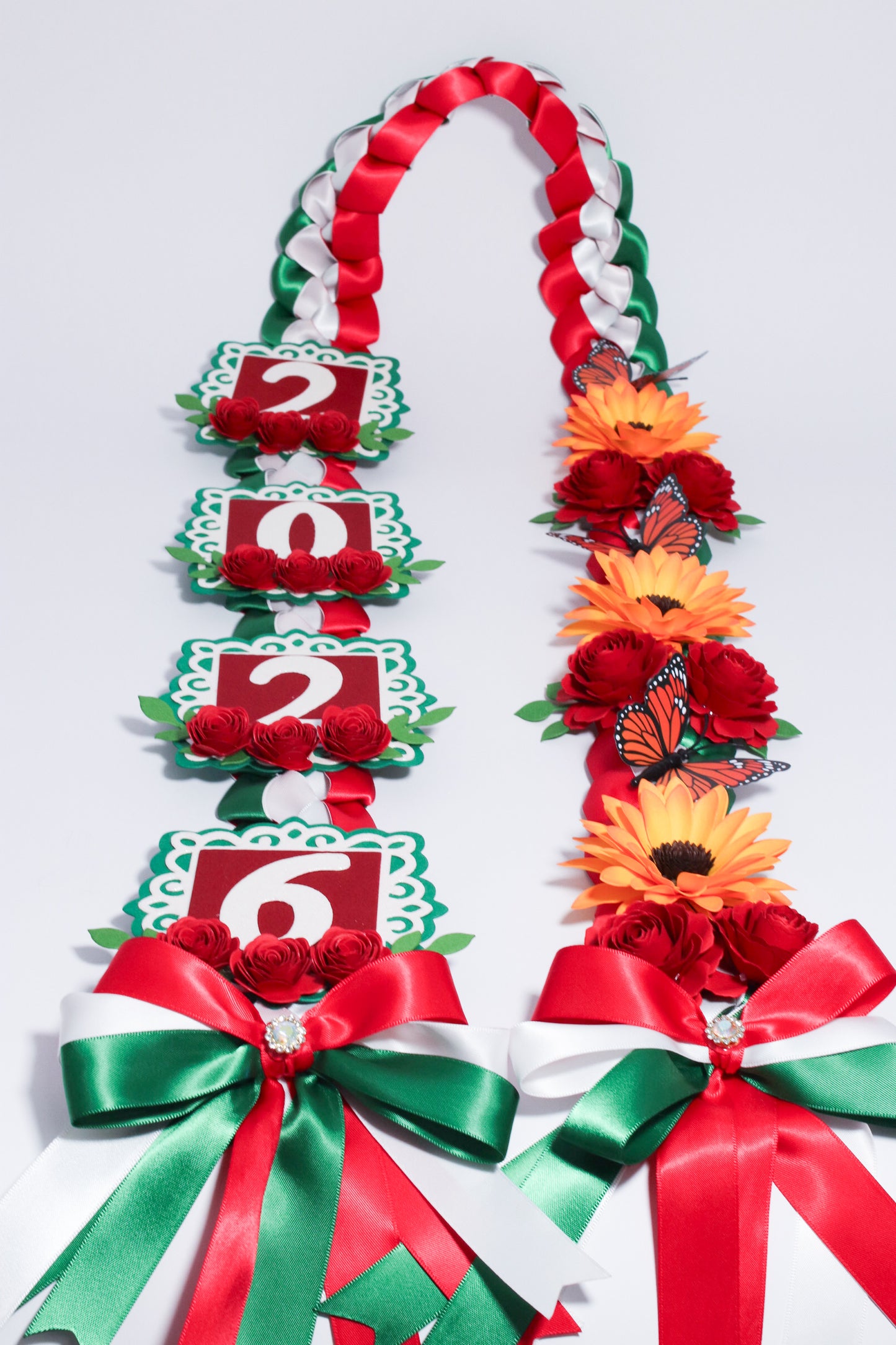 Mexican Flag Inspired Graduation Lei