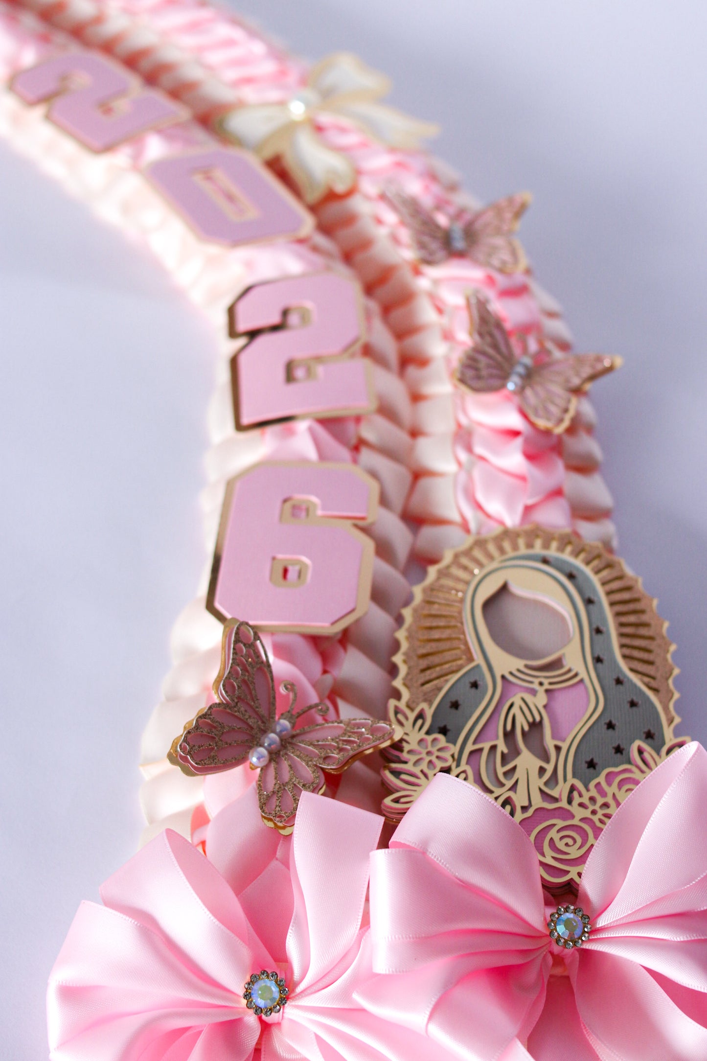 Pink Satin Ribbon Lei – Virgen de Guadalupe Edition | Class of 2026
