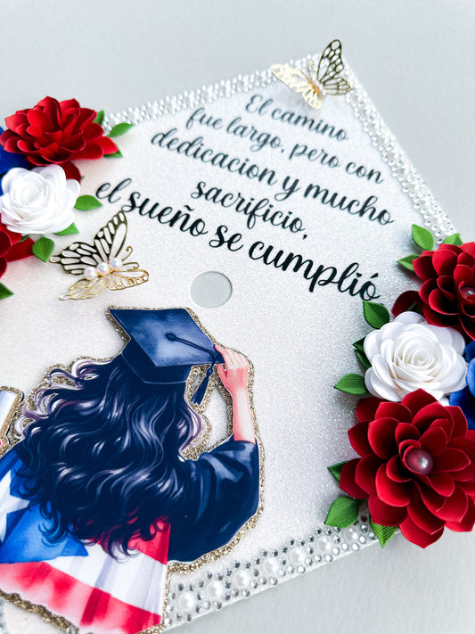 Puerto Rico Inspired Graduation Cap topper