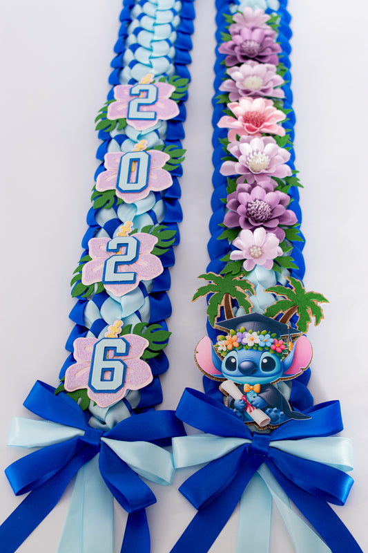 Hawaiian Inspired Custom Ribbon Graduation Lei