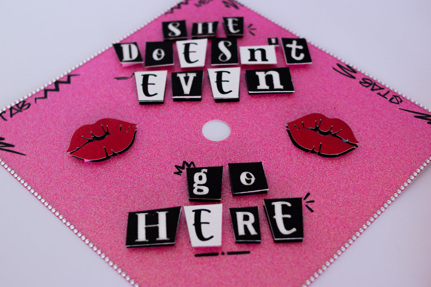 Mean Girl Inspired Graduation Cap Topper & Satin Lei Bundle