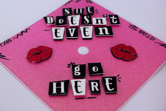 Mean Girl Inspired Graduation Cap Topper & Satin Lei Bundle