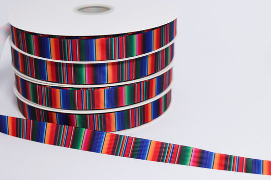 7/8” Single-Faced Grossgrain Ribbon - 100 yards (Sarape)