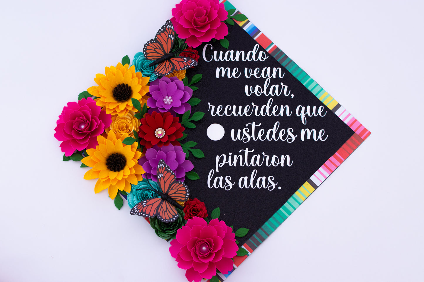 Mexico Lindo y Querido Bundle Graduation Cap Topper & Satin Ribbon Lei Bundle