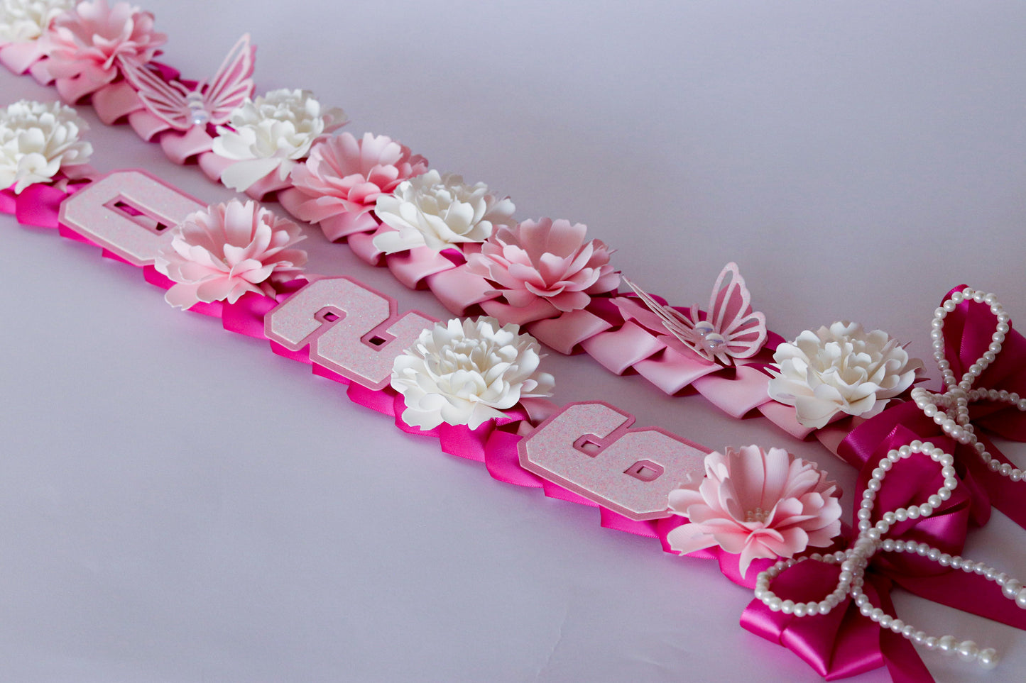 Azalea Bloom Graduation Ribbon Lei