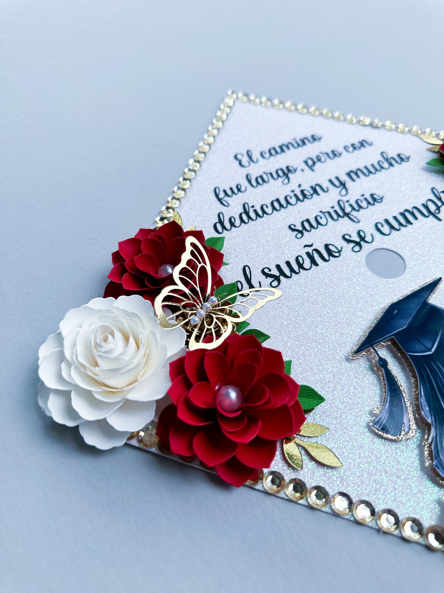 Red Roses Graduation Cap topper