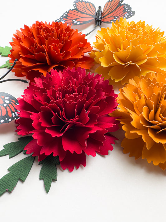 Xochitl Flower - Cardstock Flowers with Leaves 12 Pack – 2.75"