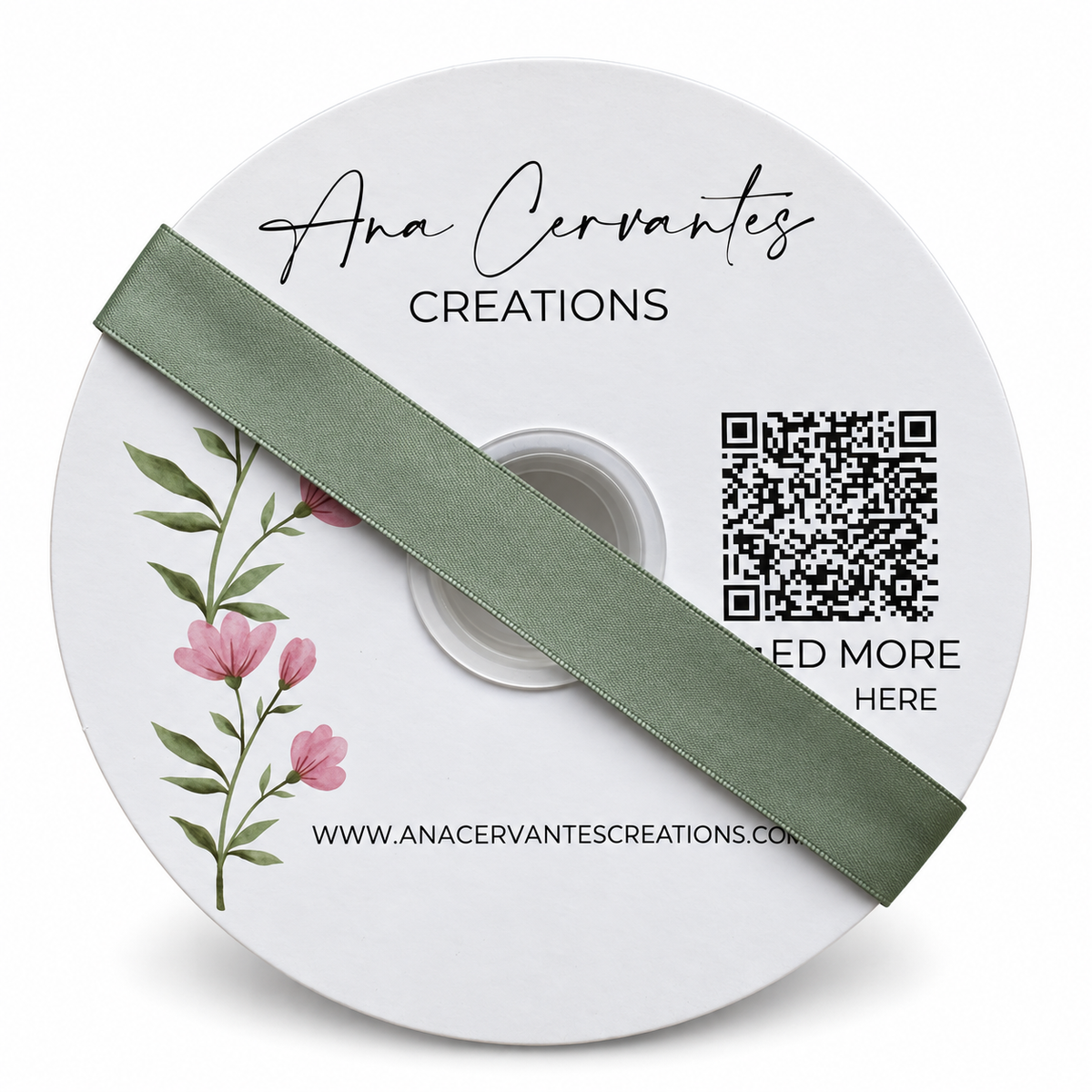 7/8” Double-Faced Satin Ribbon - 100 yards (Spring Moss)