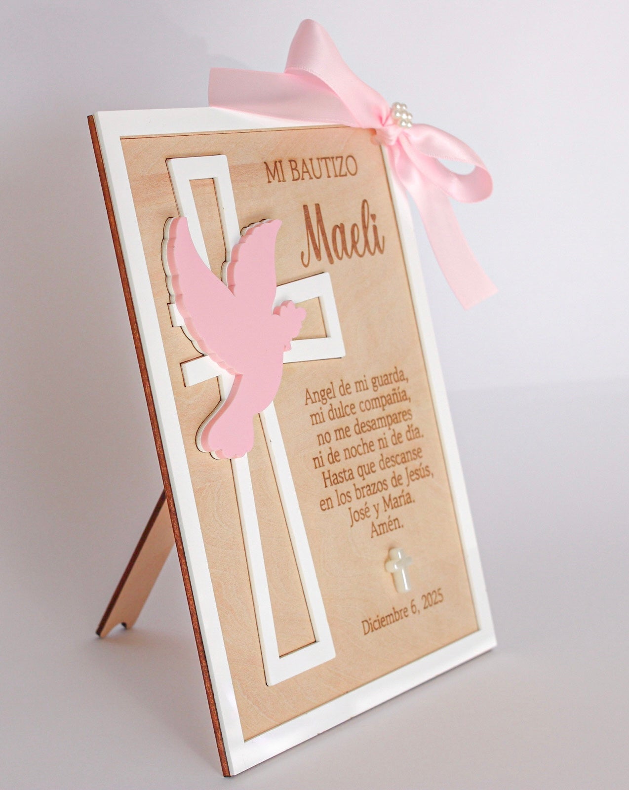 Little Wooden Baptism Frame – Guardian Angel Prayer
