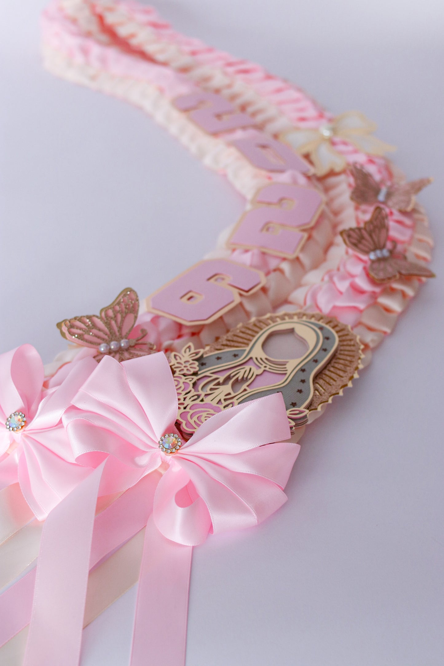 Pink Satin Ribbon Lei – Virgen de Guadalupe Edition | Class of 2026
