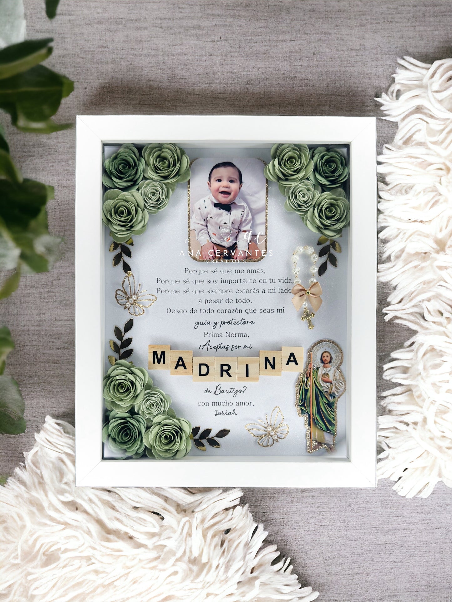 Baptism Proposal Shadowbox Padrinos