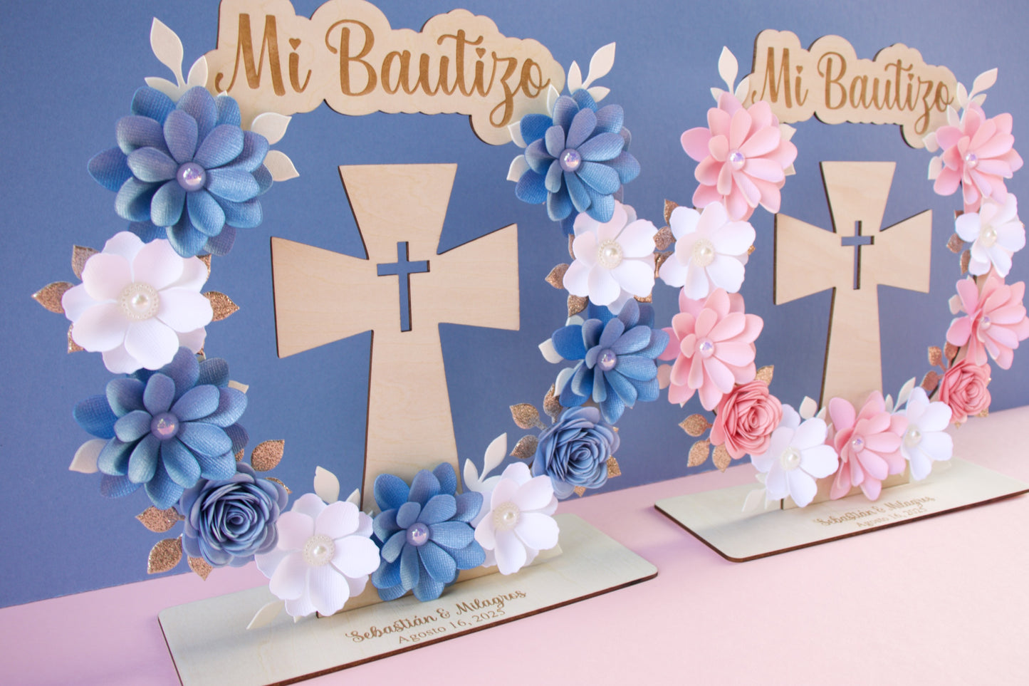 Recuerdos/Centros de Mesa Para Bautizo (Cross)