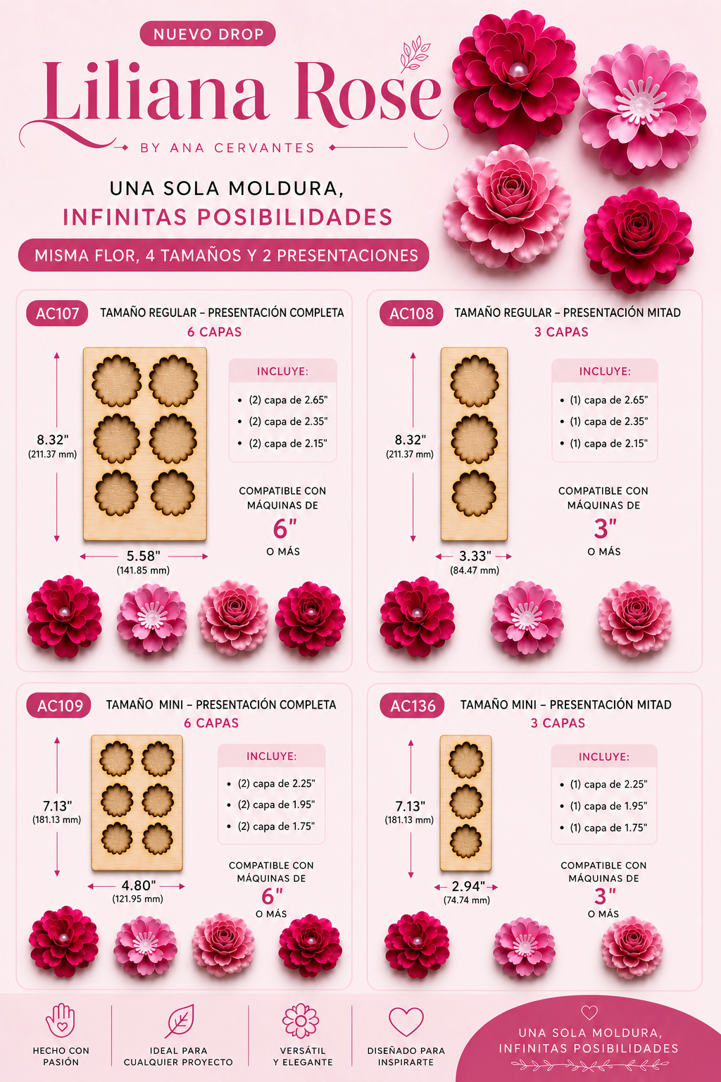 READY-TO-SHIP - Liliana Rose by Ana Cervantes – Wooden Die