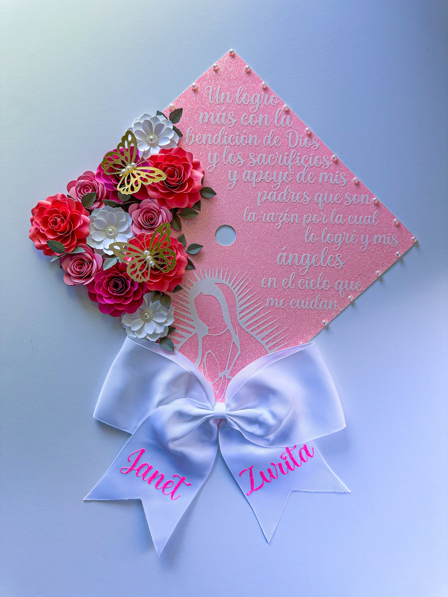 Garden Flowers Graduation Cap topper