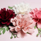 Valentina Flower II - Cardstock Flowers with Leaves 12 Pack – 2.75"